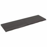 sötétbarna kezelt tömör fa fürdőszobai pult 200x60x(2-6) cm