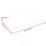 világosbarna kezelt tömör tölgyfa asztallap 60x40x2 cm