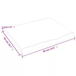 világosbarna kezelt tömör tölgyfa asztallap 60x50x(2-4) cm