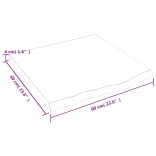 világosbarna kezelt tömör tölgyfa asztallap 60x60x(2-4) cm