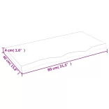 világosbarna kezelt tömör tölgyfa asztallap 80x40x(2-4) cm