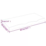 világosbarna kezelt tömör tölgyfa asztallap 80x40x(2-6) cm