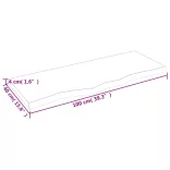 világosbarna kezelt tömör tölgyfa asztallap 100x40x(2-4) cm