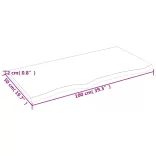 világosbarna kezelt tömör tölgyfa asztallap 100 x 50 x 2 cm