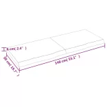 világosbarna kezelt tömör tölgyfa asztallap 140x50x(2-6) cm