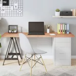 világosbarna kezelt tömör tölgyfa asztallap 160x50x(2-4) cm