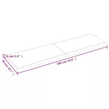 világosbarna kezelt tömör tölgyfa asztallap 180x50x(2-6) cm
