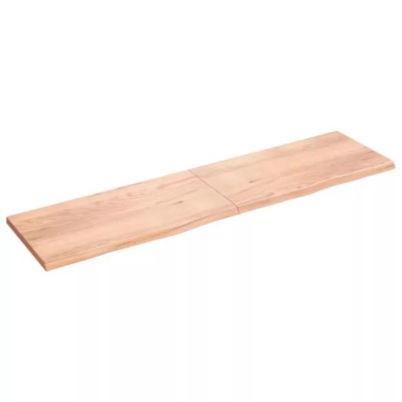 világosbarna kezelt tömör tölgyfa asztallap 200x50x(2-4) cm