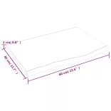 sötétbarna kezelt tömör tölgyfa asztallap 60x40x2 cm