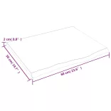 sötétbarna kezelt tömör tölgyfa asztallap 60x50x2 cm