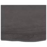 sötétbarna kezelt tömör tölgyfa asztallap 60x50x(2-4) cm