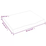 sötétbarna kezelt tömör tölgyfa asztallap 60x50x(2-4) cm