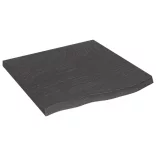 sötétbarna kezelt tömör tölgyfa asztallap 60x60x(2-4) cm