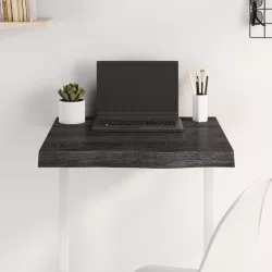   sötétbarna kezelt tömör tölgyfa asztallap 60x60x(2-6) cm