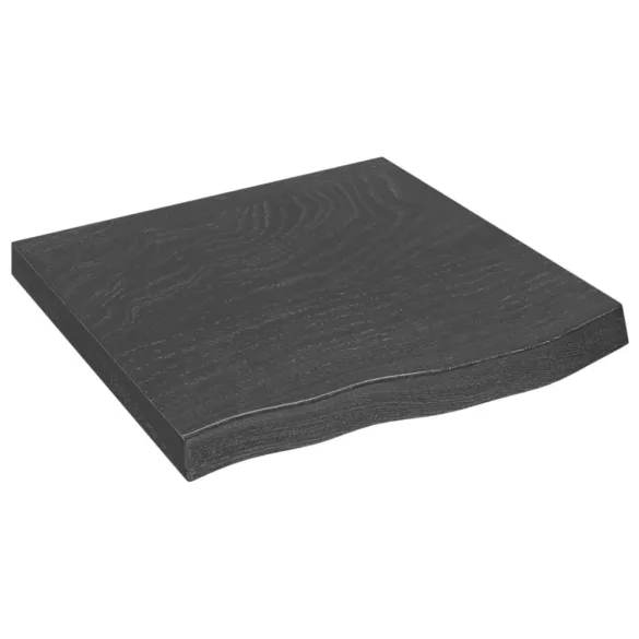 sötétbarna kezelt tömör tölgyfa asztallap 60x60x(2-6) cm