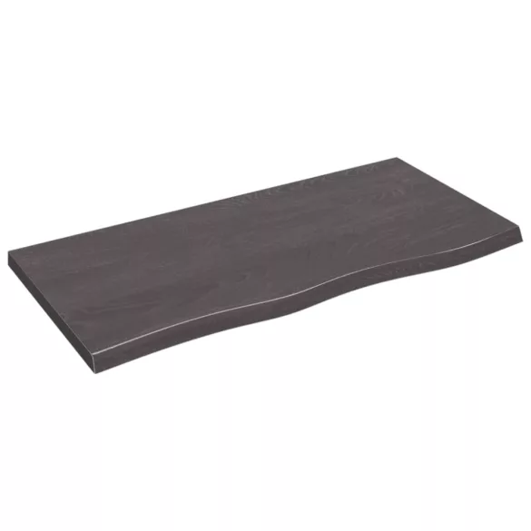 sötétbarna kezelt tömör tölgyfa asztallap 100x50x(2-4) cm