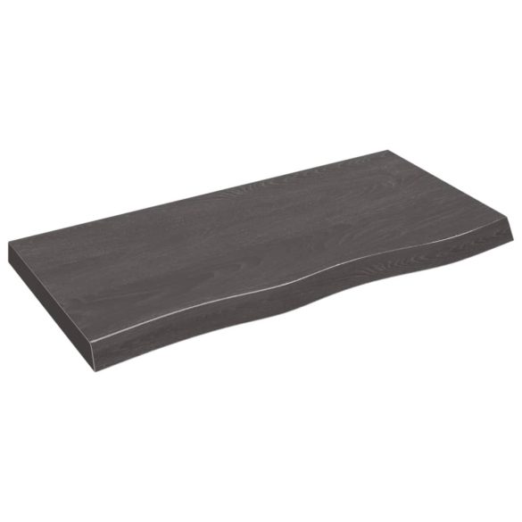 sötétbarna kezelt tömör tölgyfa asztallap 100x50x(2-6) cm