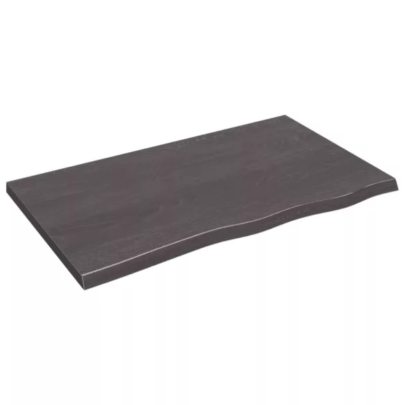 sötétbarna kezelt tömör tölgyfa asztallap 100x60x(2-4) cm