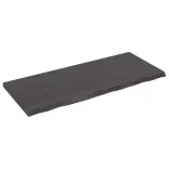 sötétbarna kezelt tömör tölgyfa asztallap 120x50x(2-4) cm