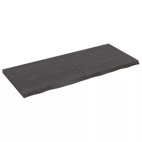 sötétbarna kezelt tömör tölgyfa asztallap 120x50x(2-4) cm