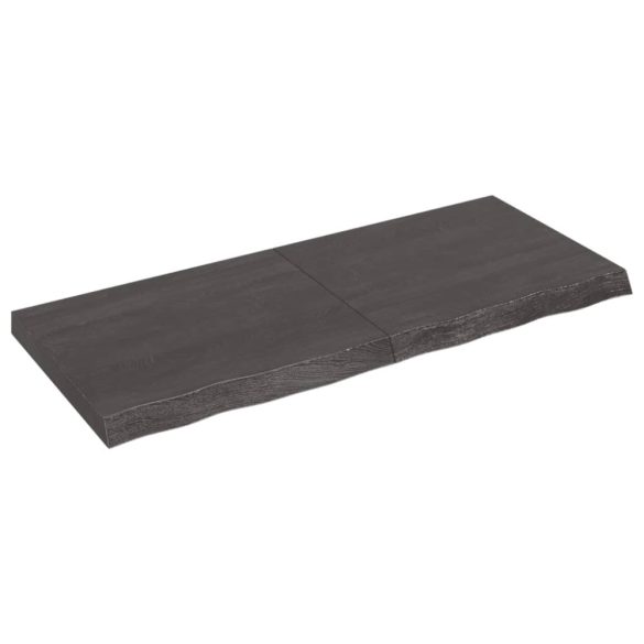 sötétbarna kezelt tömör tölgyfa asztallap 120x50x(2-6) cm