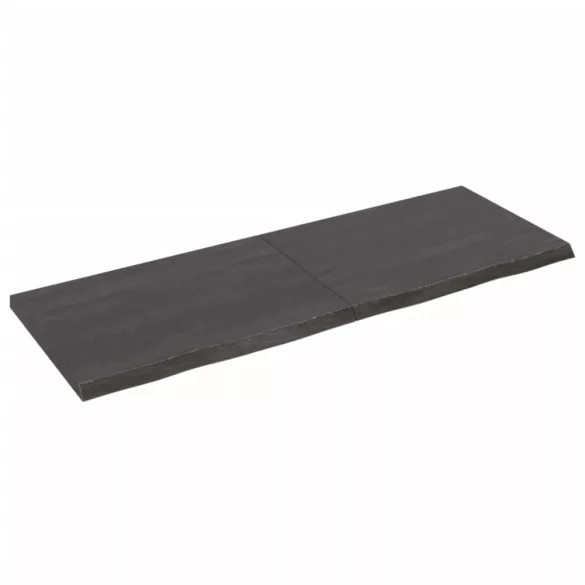 sötétbarna kezelt tömör tölgyfa asztallap 140x50x(2-4) cm