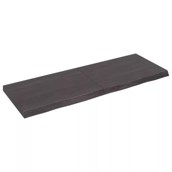 sötétbarna kezelt tömör tölgyfa asztallap 140x50x(2-6) cm