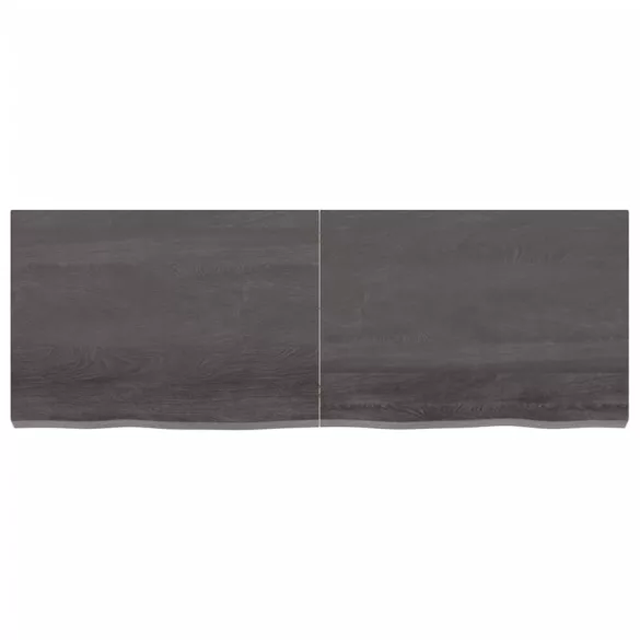 sötétbarna kezelt tömör tölgyfa asztallap 140x50x(2-6) cm