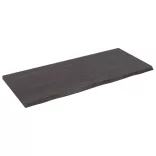 sötétbarna kezelt tömör tölgyfa asztallap 140x60x(2-4) cm