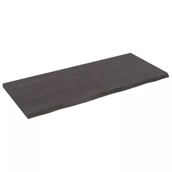 sötétbarna kezelt tömör tölgyfa asztallap 140x60x(2-4) cm