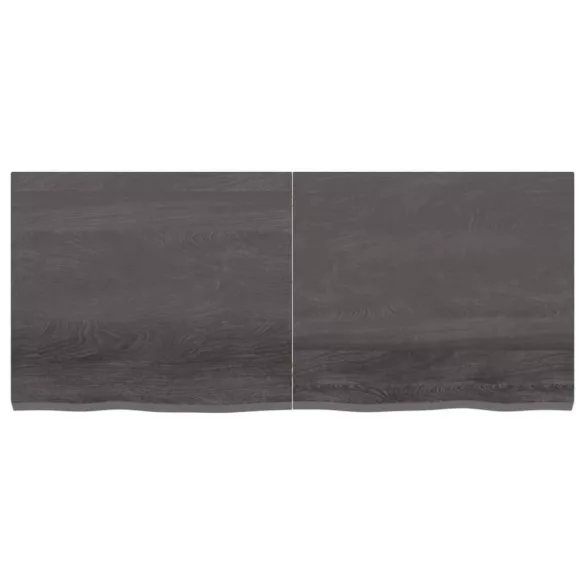 sötétbarna kezelt tömör tölgyfa asztallap 140x60x(2-4) cm