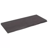 sötétbarna kezelt tömör tölgyfa asztallap 140x60x(2-6) cm