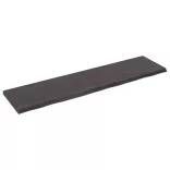 sötétbarna kezelt tömör tölgyfa asztallap 160x40x(2-4) cm