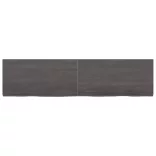 sötétbarna kezelt tömör tölgyfa asztallap 160x40x(2-4) cm