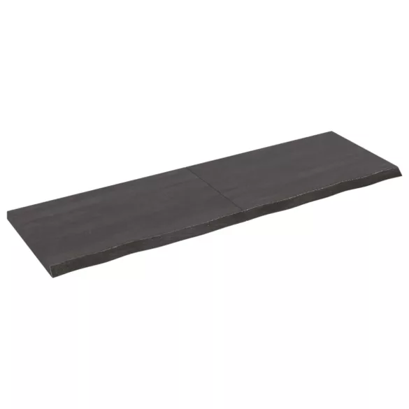 sötétbarna kezelt tömör tölgyfa asztallap 160x50x(2-4) cm