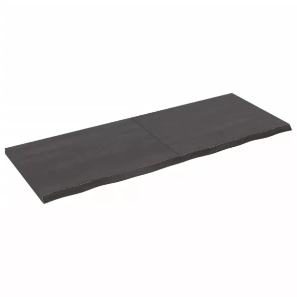 sötétbarna kezelt tömör tölgyfa asztallap 160x60x(2-4) cm