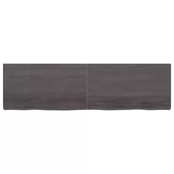 sötétbarna kezelt tömör tölgyfa asztallap 180x50x(2-6) cm