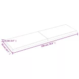 sötétbarna kezelt tömör tölgyfa asztallap 180x50x(2-6) cm