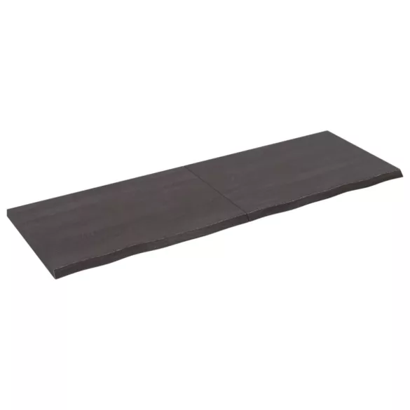 sötétbarna kezelt tömör tölgyfa asztallap 180x60x(2-4) cm