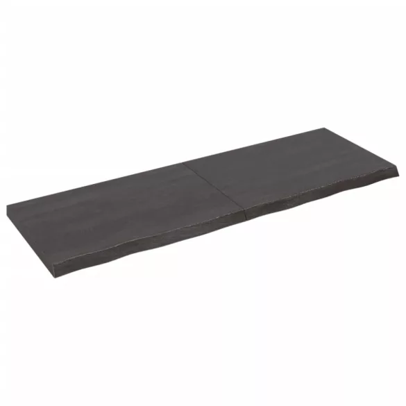 sötétbarna kezelt tömör tölgyfa asztallap 180x60x(2-6) cm
