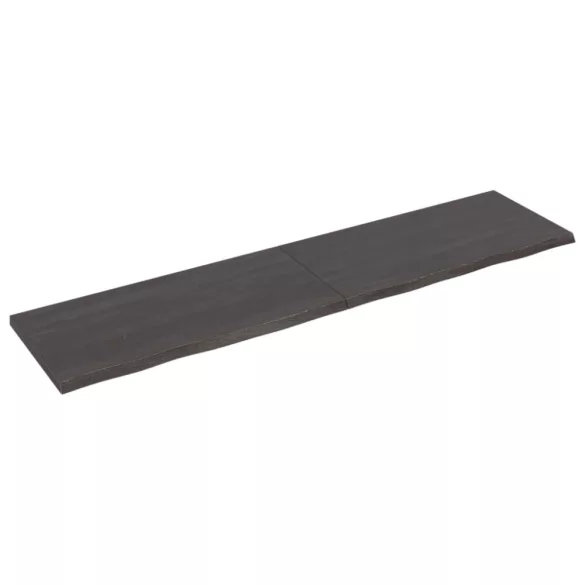 sötétbarna kezelt tömör tölgyfa asztallap 200x50x(2-4) cm