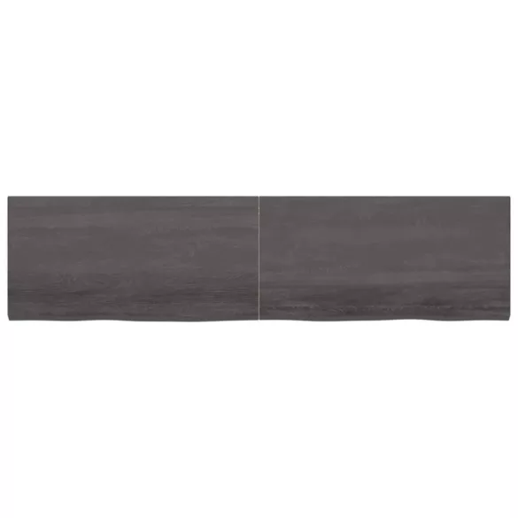 sötétbarna kezelt tömör tölgyfa asztallap 200x50x(2-4) cm