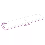 sötétbarna kezelt tömör tölgyfa asztallap 200x50x(2-4) cm