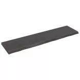 sötétbarna kezelt tömör tölgyfa asztallap 200x50x(2-6) cm