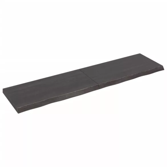 sötétbarna kezelt tömör tölgyfa asztallap 200x50x(2-6) cm