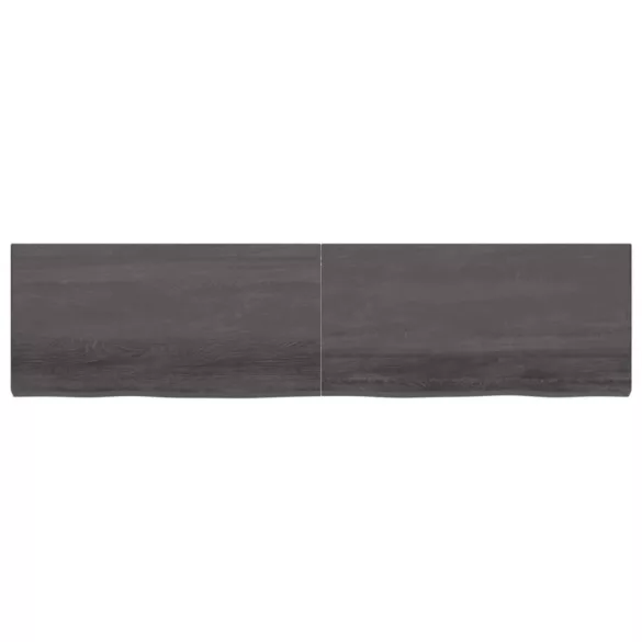 sötétbarna kezelt tömör tölgyfa asztallap 200x50x(2-6) cm