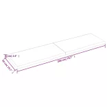 sötétbarna kezelt tömör tölgyfa asztallap 200x50x(2-6) cm