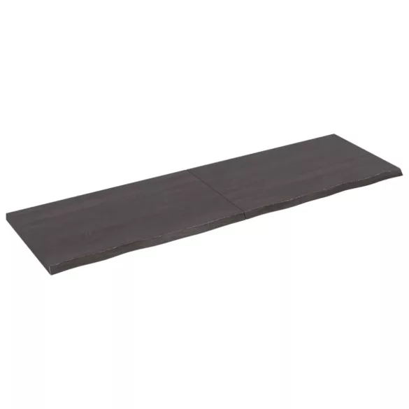 sötétbarna kezelt tömör tölgyfa asztallap 200x60x(2-4) cm