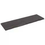 sötétbarna kezelt tömör tölgyfa asztallap 200x60x(2-6) cm