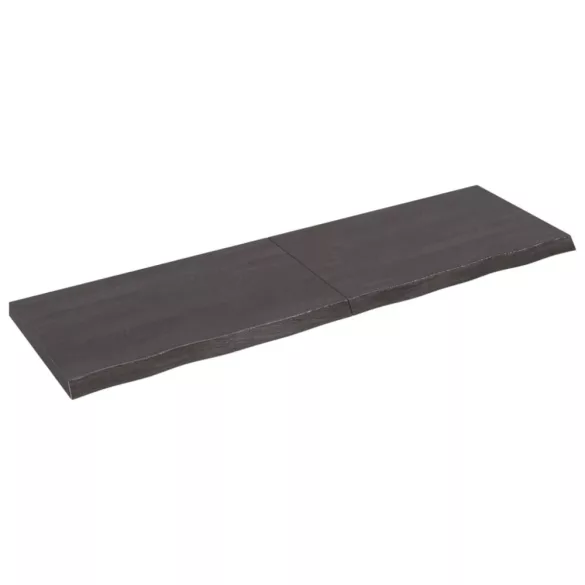 sötétbarna kezelt tömör tölgyfa asztallap 200x60x(2-6) cm